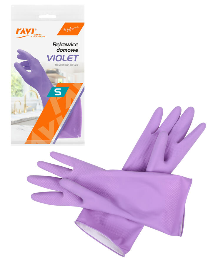 VIOLET mājsaimniecības cimdi S, 1 pāris
