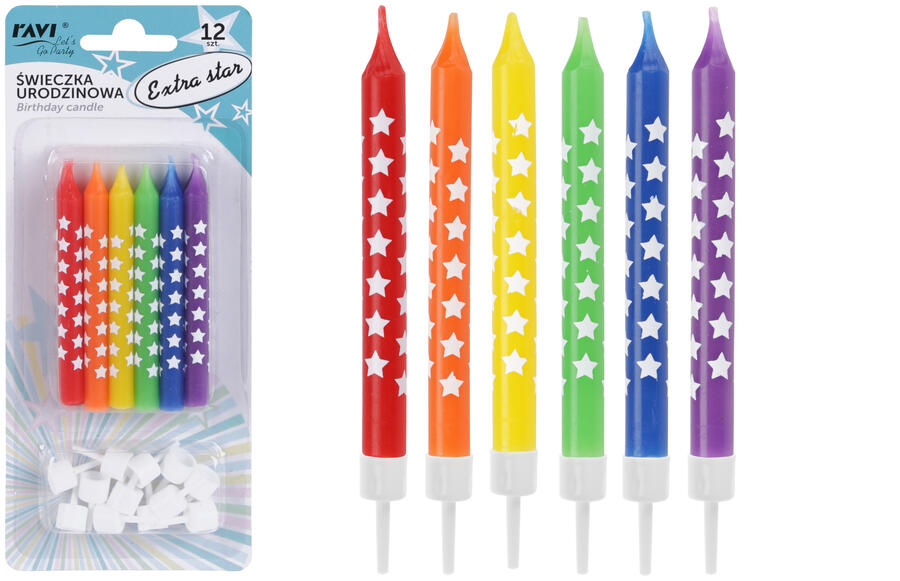 Extra Star dzimšanas dienas sveces, 12