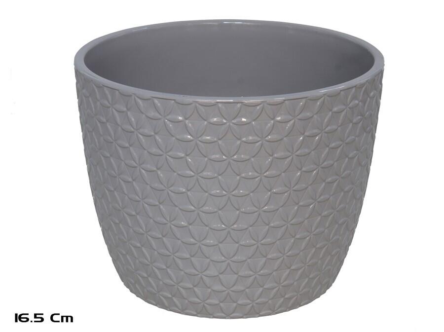 Цветочный горшок Elio серый 16,5x12,7x12,4 см, GARDEN ENJOY (8445393401331)