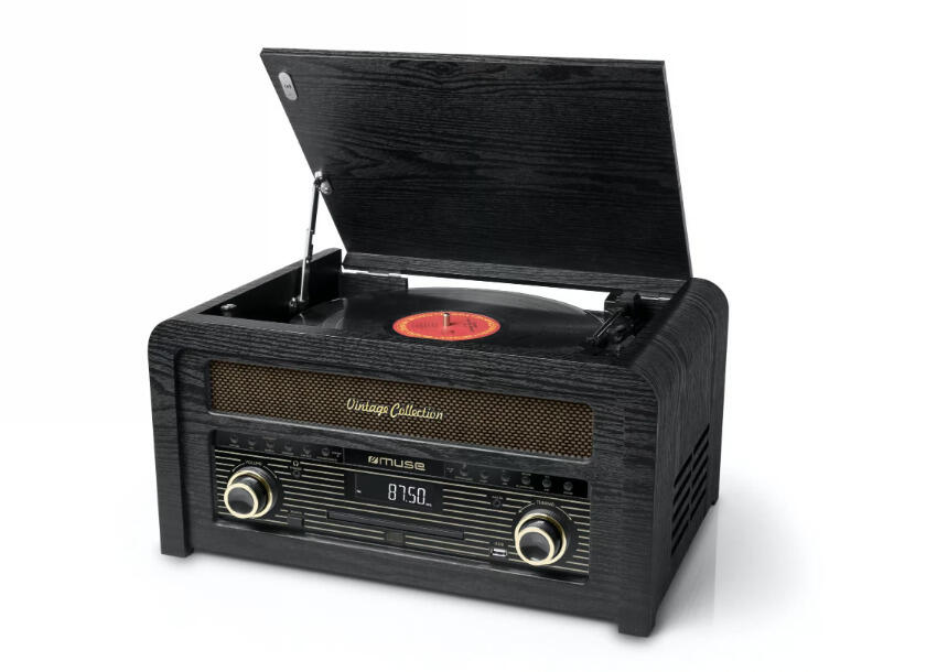 CD mikro mūzikas sistēma ar vinila plašu atskaņotāju, 20W izejas jauda, MT 115 W, MUSE (MT 115 W)