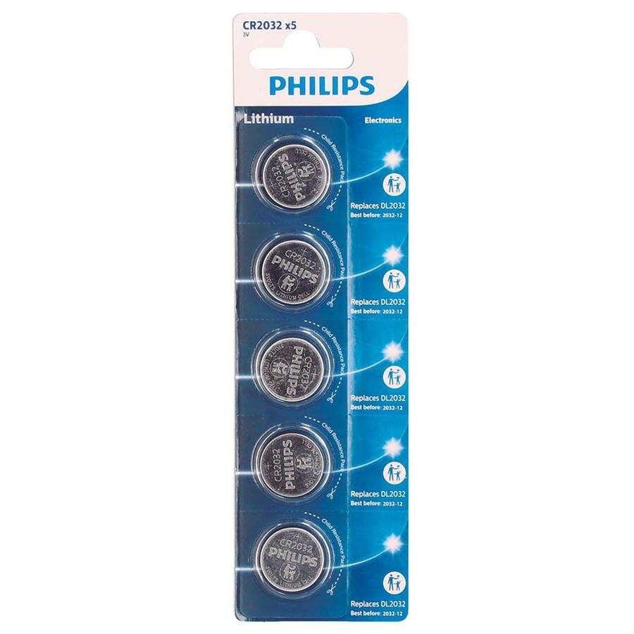 PHILIPS lithium CR2032 litija baterijas, 5