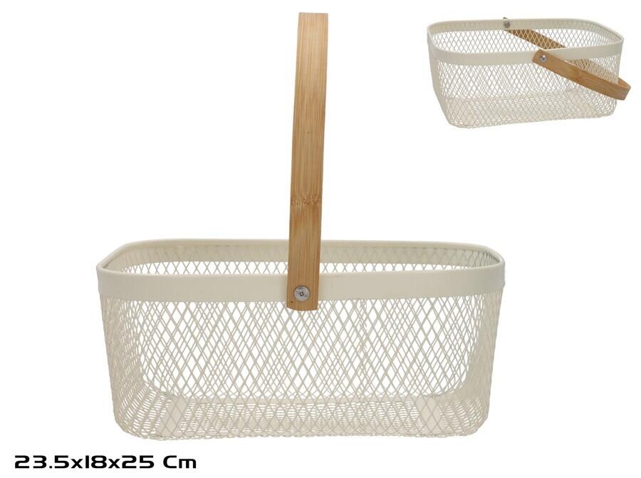Grozs ar bambusa rokturi, 23.50 × 18.00 × 25.00 cm (8445393658094)