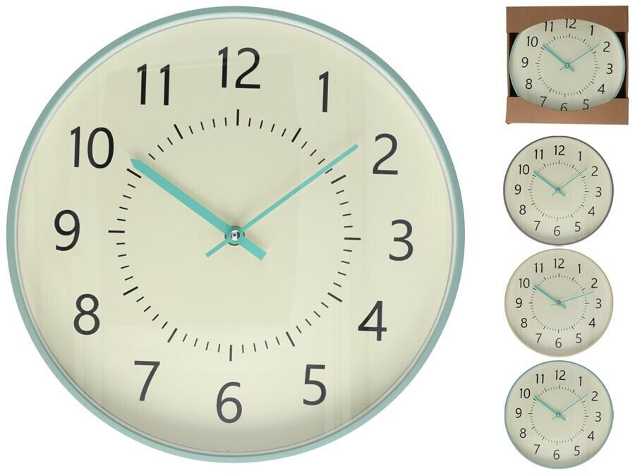 Balts sienas pulkstenis, 3 veidi, 31,5 x 31,5 x 4,5 cm, DECORLIFE (8445393369198)