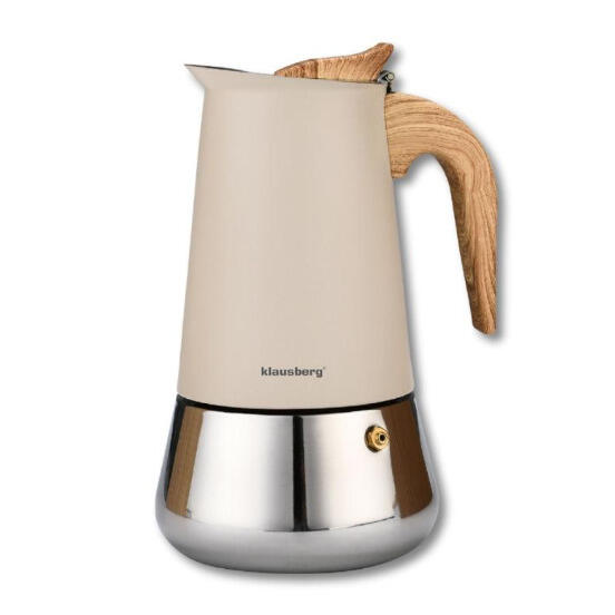 Кофеварка для эспрессо, нержавеющая сталь, на 9 чашек, черная/серебристая, Klausberg, KB 7996 (KB 7996)