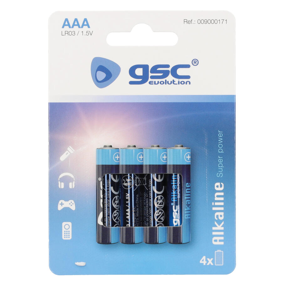 Щелочные батарейки GSC evolution alkaline LR03 (AAA), 4 шт./блистер, 009000171 (009000171)