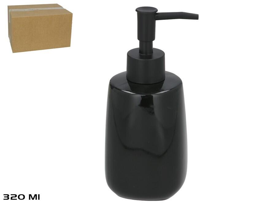 Melns keramikas ziepju dozators, 320 ml
