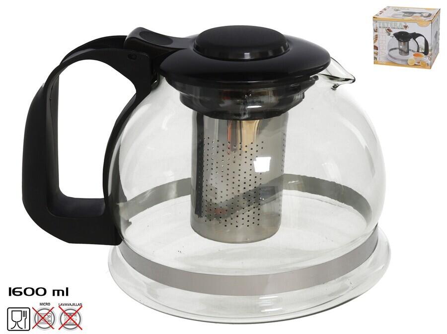 Stikla tējkanna ar filtru 1600 ml