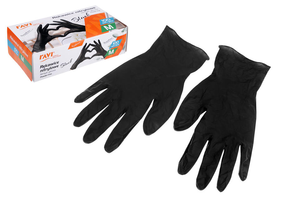 Nitrila cimdi BLACK, 100 gab., M