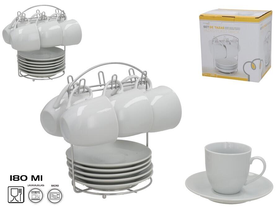 Набор из 6 чашек с блюдцами и подставкой, 20,5 x 19 x 15 см, KITCHEN&GO (8445393433233)