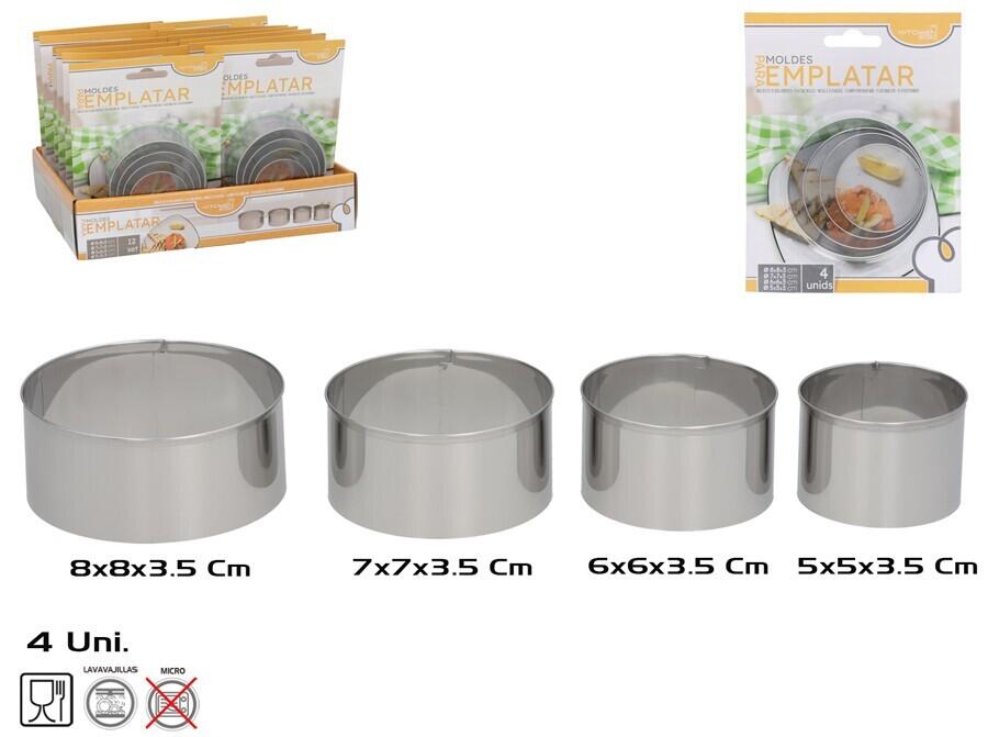 Набор из 4 форм для сервировки 3,5 x 8 x 8 см, KITCHEN&GO (8445393383095)