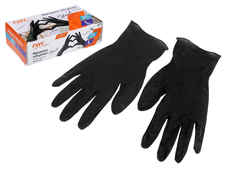 Nitrila cimdi BLACK, 100 gab., L
