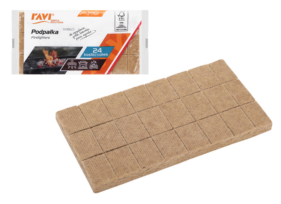 Pelēki iedegšanas kubi grilam un kamīnam, 24 gab., 18.5 x 9.3 x 0.9 21969, Simple Solution (21969)