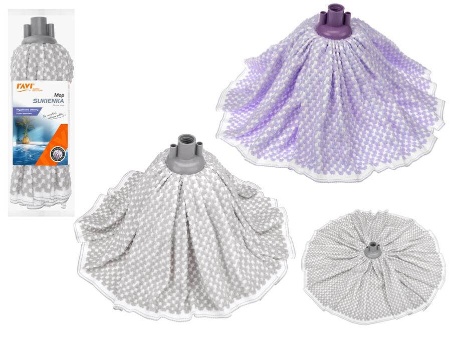 DRESS mikrošķiedras mops, balts-lillā, 14 x