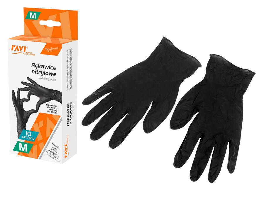 Nitrila cimdi BLACK, 10 gab., M