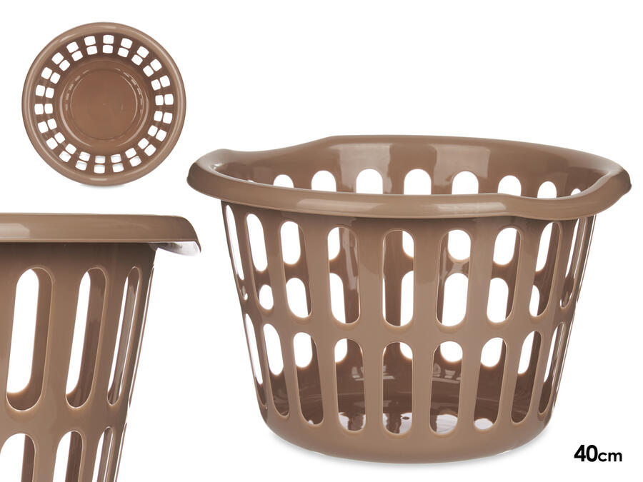 Apaļš grozs 40 cm, taupe, 25×40×40 cm, 85319, Kipit (85319)