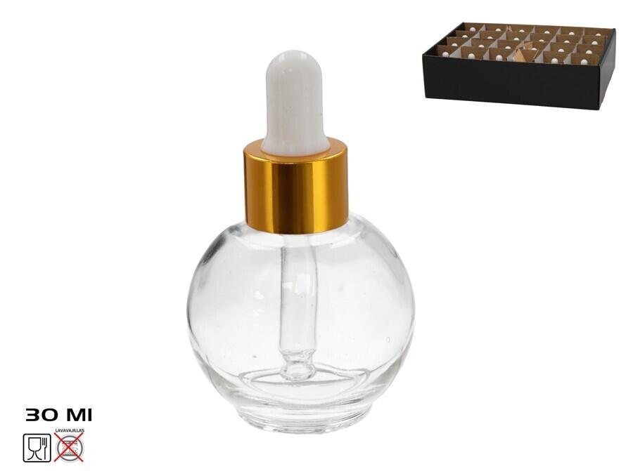 Stikla pudelīte ar pipeti, 30 ml