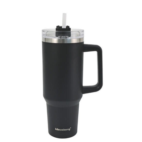 Termokrūze ar salmiņu, melna, 1100 ml