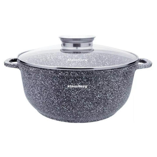 Alumīnija katls, pelēks marmors Ø28x12,5 cm, 6.8L, Klausberg, KB 7524 (KB 7524)