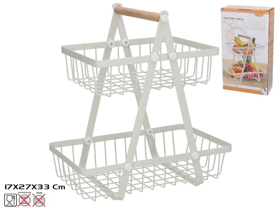 Augļu grozs, 2 līmeņi, 27x17x33 cm, KITCHEN&GO (8445393479606)