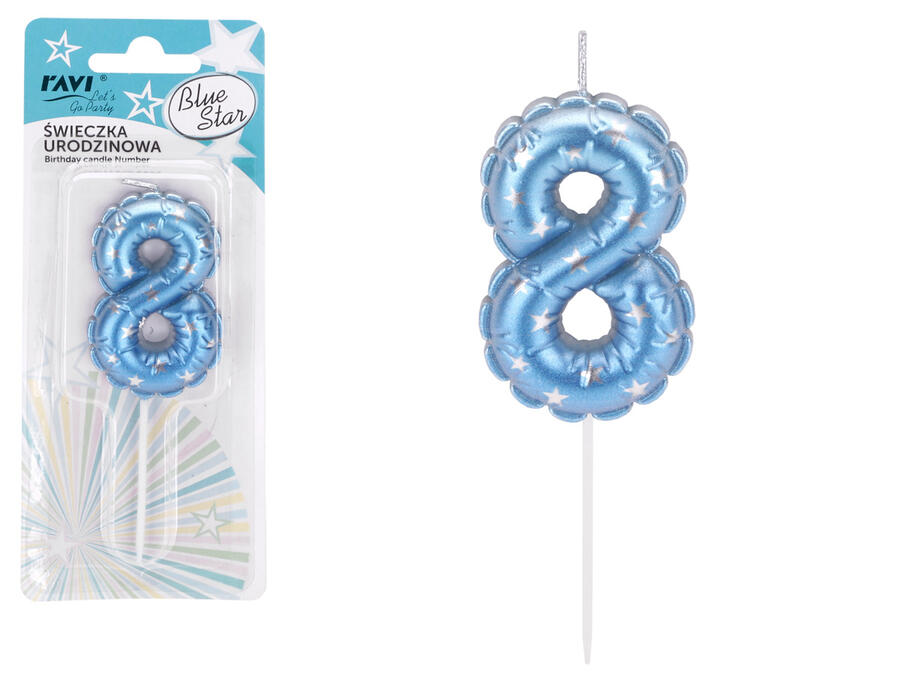 Dzimšanas dienas svece Blue Star 8