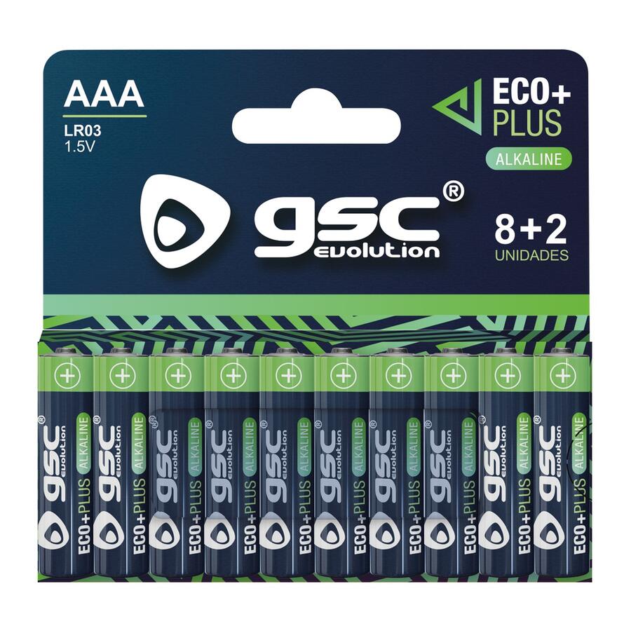 Щелочные батарейки GSC EcoPlus alkaline LR03 (AA), 10 шт./упаковка, 106000054 (106000054)