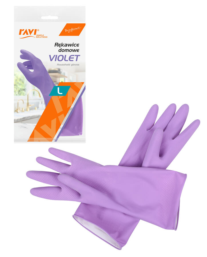 VIOLET mājsaimniecības cimdi L, 1 pāris