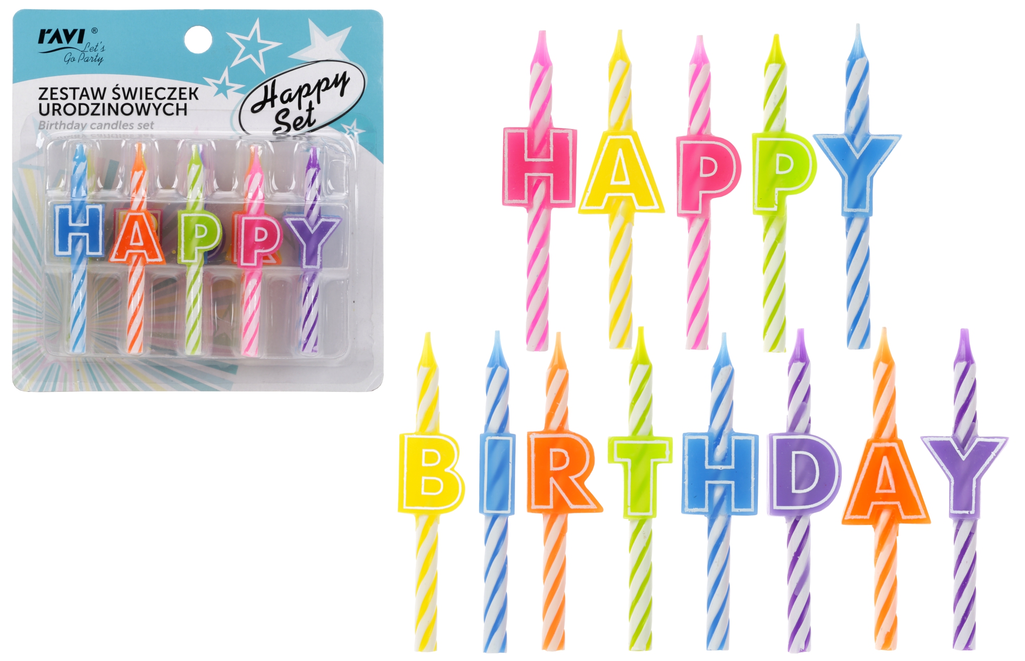 Набор свечей для дня рождения Happy Set, 13.5 x 14 x 3, 62029, RAVI Decor (62029)