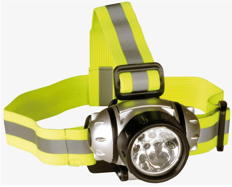 Galvas lukturis ar 10 LED, sudraba/melns