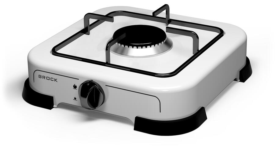 Газовая плита одноконфорочная, белая BROCK GS 001 W (GS 001 W)