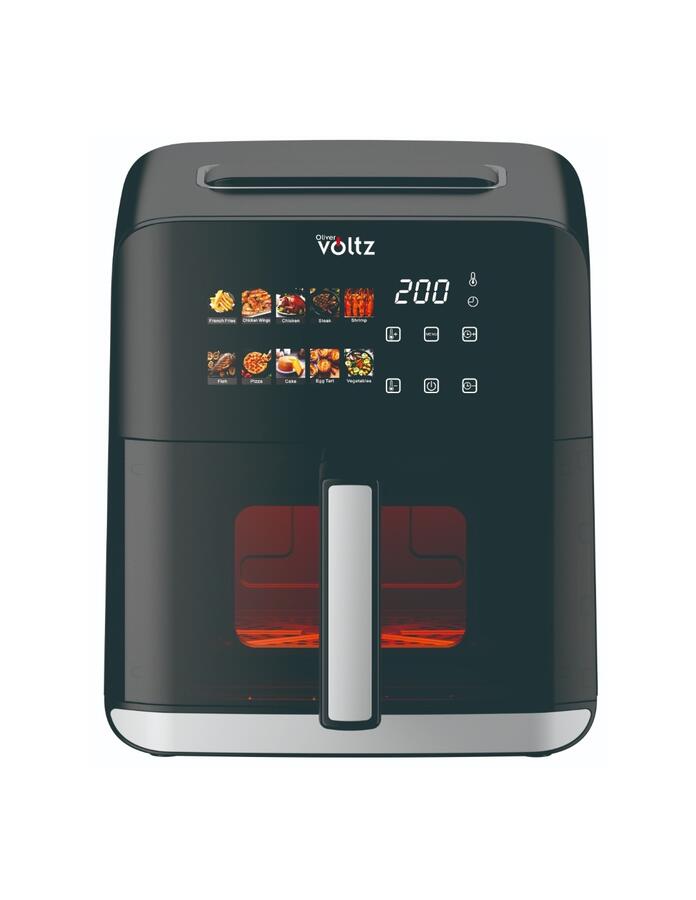 Gaisa fritieris Oliver Voltz 5OV51980CE, air fryer 1200W, 4L LED krāsains displejs, 10programas (5OV51980CE)