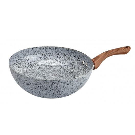 Alumīnija Wok panna ar marmora akmens