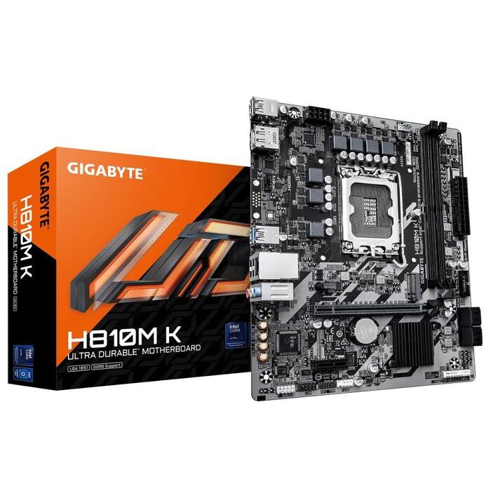 Gigabyte H810M Pamatplate Intel Core Ultra / mATX / LGA 1851 / PCIe 4.0 / GbE / USB 3.2 Gen 1 (H810M K)