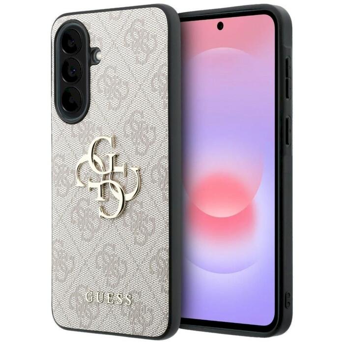 Case Guess Leather 4G Metal Logo Защитный чехол для Samsung Galaxy A37 5G / розовый (GUHCSA374GMGPI)