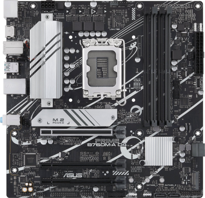 Asus Prime B760M-A D4-CSM Mātesplate Intel B760 / LGA 1700 / Micro-ATX (90MB1D00-M0EAYC)