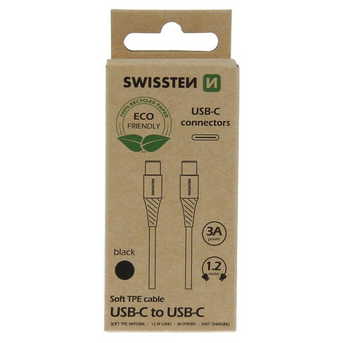 Swissten Soft 3A USB-C - USB-C Кабель для передачи данных и зарядки 1.2m (71506300ECO)