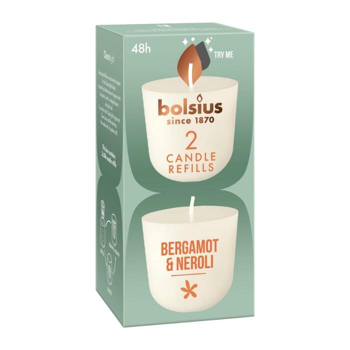 Bolsius CleanLight Uzpildes Sveces 2gab Bergamot&Neroli (37030512)