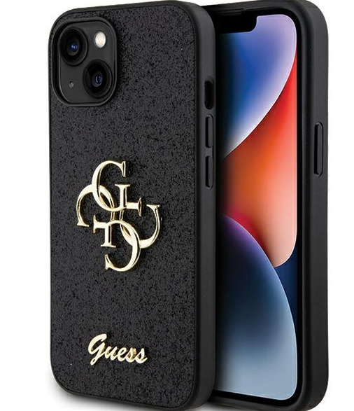 Guess Fixed Glitter Big 4G Case Защитный Чехол для Apple iPhone 15 Pro Max (GUHCP15XHG4SGK)