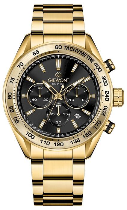Giewont Chronograph Sapphire Vīriešu pulkstenis / zeltains/melns (GW9580-B4)