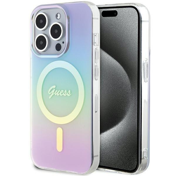 Guess GUHMP15XHITSU Hardcase IML Iridescent MagSafe Защитный чехол для iPhone 15 Pro Max 6.7" / фиолетовый (GUHMP15XHITSU)