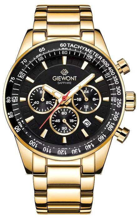 Giewont Chronograph Sapphire Vīriešu pulkstenis / zelta/melns (GW9140-B4)