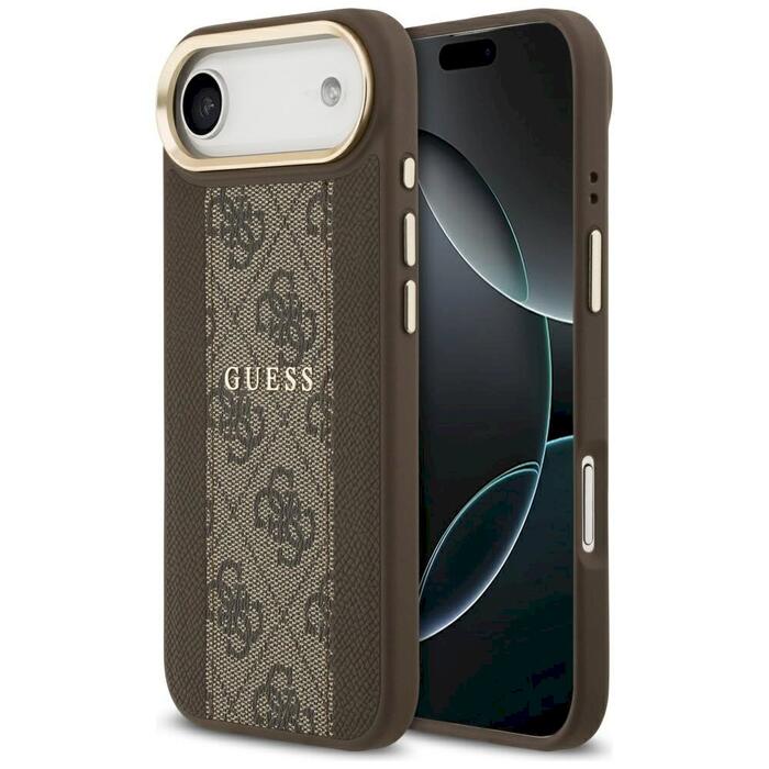 Guess 4G Stripe MagSafe Защитный чехол для iPhone 17 Air / коричневый (GUHMP17MPG4SEMCW)