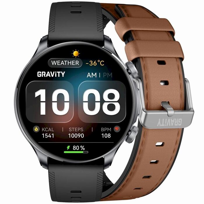 Smartwatch Gravity Смарт-часы с 2 ремешками GT35-1 / чёрный (GT35-1)