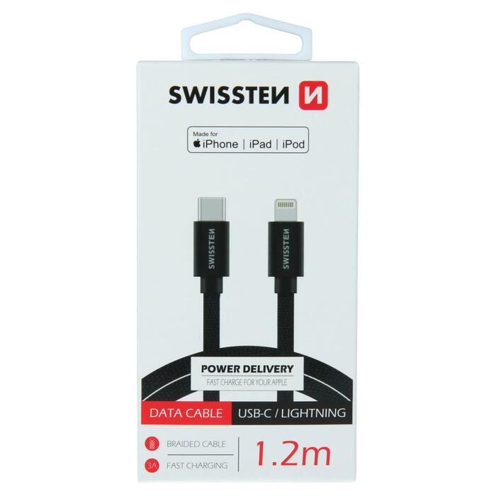 Swissten Textile USB-C - Lightning MFi