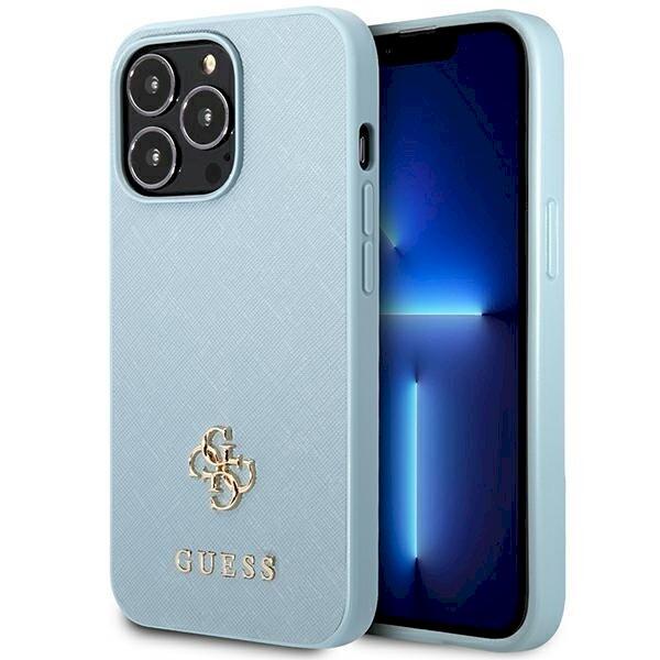 Guess GUHCP13XPS4MB Saffiano 4G Small Metal Logo Защитный чехол для iPhone 13 Pro Max 6,7" / синий (GUHCP13XPS4MB)