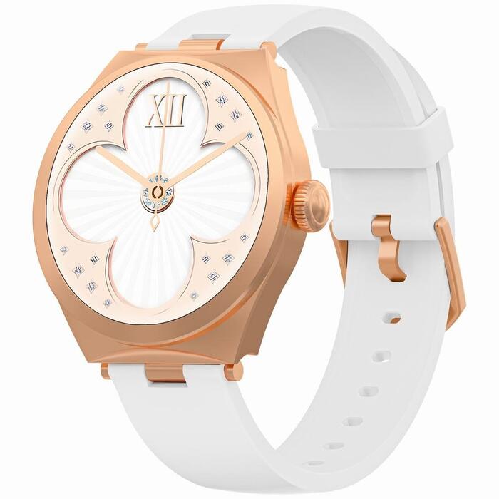 Smartwatch Gravity Viedpulkstenis / balts/rožu zelts
