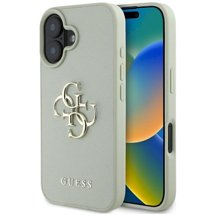 Guess Grained Big 4G Logo Small Classic Logo Case Защитный чехол для iPhone 16 / зелёный (GUHCP16SPGT4MBN)
