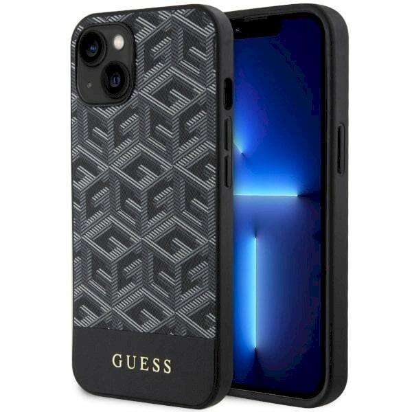 Guess GUHMP14SHGCFSEK GCube Stripes MagSafe Защитный чехол для iPhone 14 / 15 / 13 6.1" / чёрный (GUHMP14SHGCFSEK)