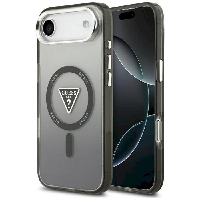 Case Guess IML Gradient Triangle Logo MagSafe Защитный чехол для iPhone Air / чёрный (GUHMP17MHGTMLCGK)