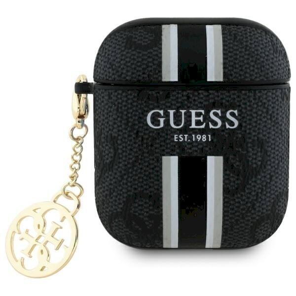 Guess GUA2P4RPSK AirPods 1/2 Cover Защитный чехол для AirPods 1/2 4G Printed Stripes Charm / чёрный (GUA2P4RPSK)