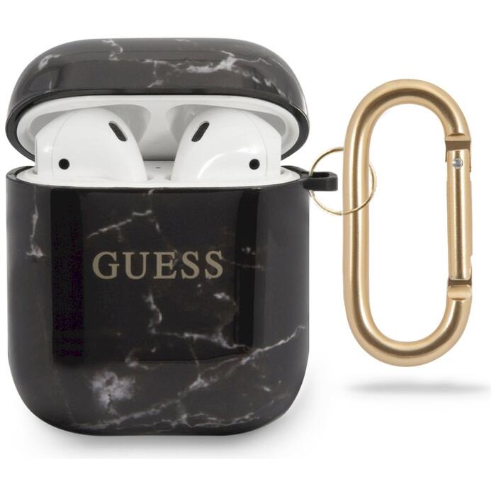 Guess GUACA2TPUMABK Защитный чехол для AirPods Marble Collection / чёрный (GUACA2TPUMABK)